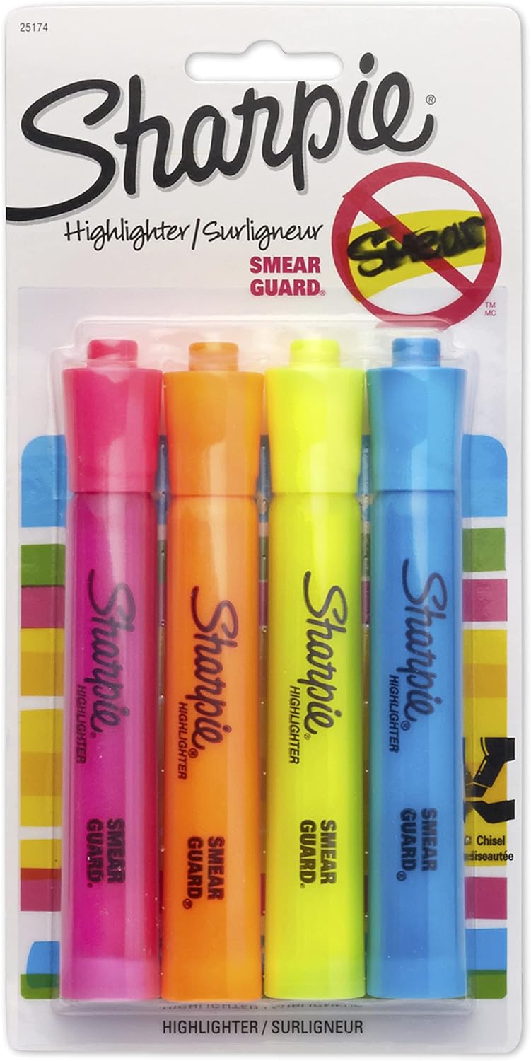 Marcador / Resaltador Sharpie grueso 4 colores