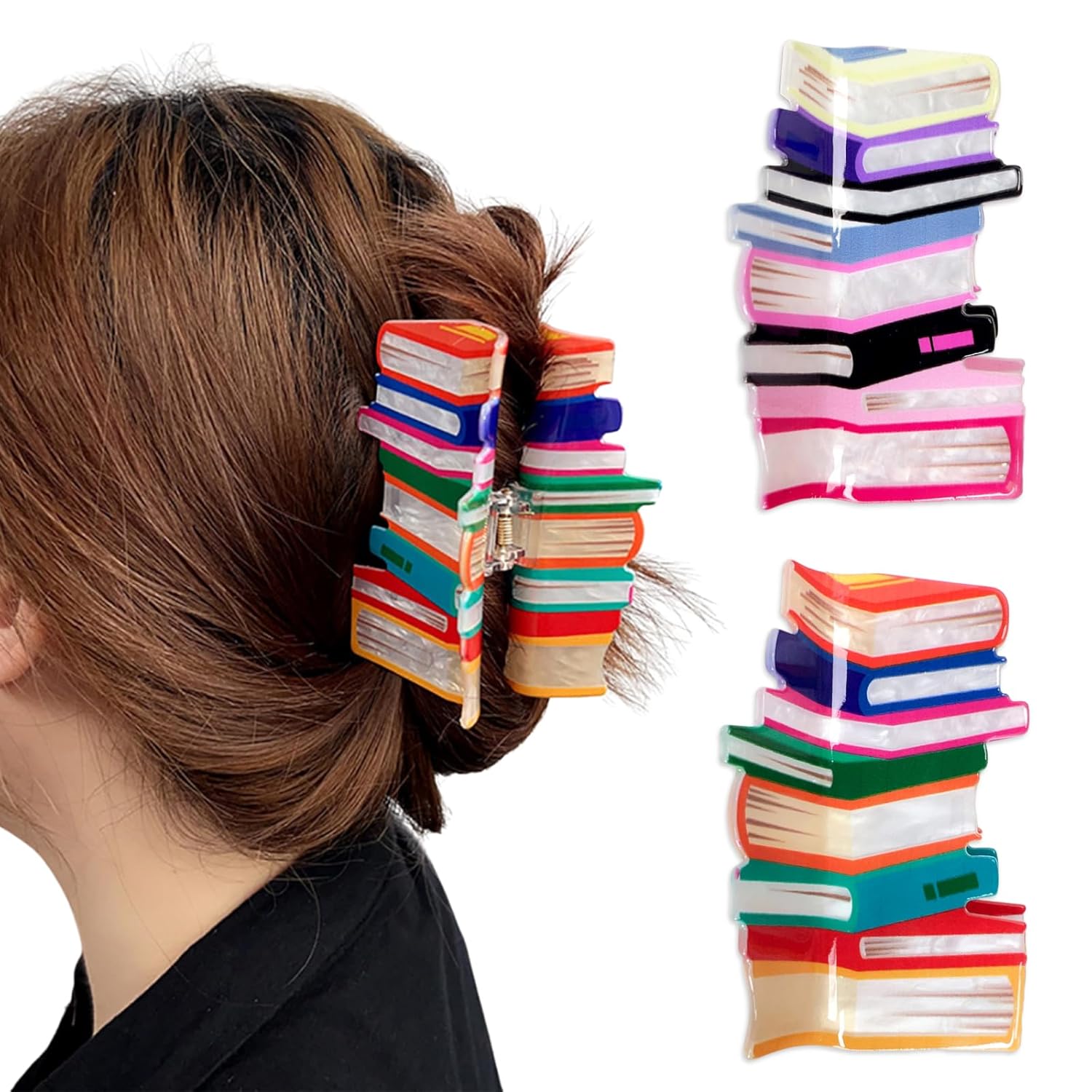 Gancho para el Cabello Libros Apilados