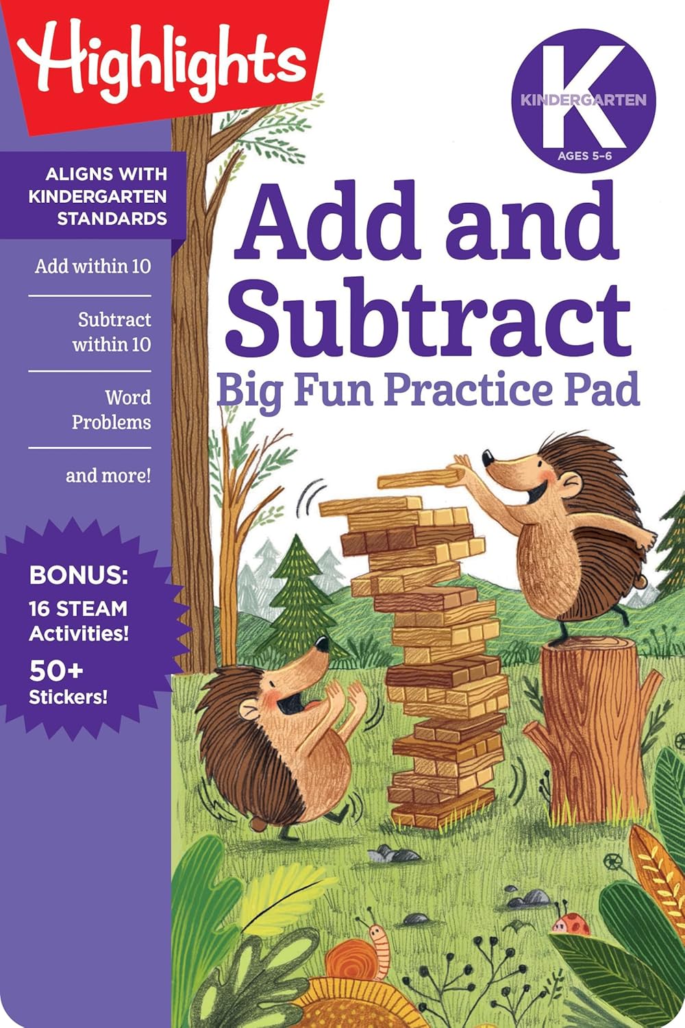 Kindergarten Kindergarten Add and Subtract Big Fun Practice Pad | Highlights