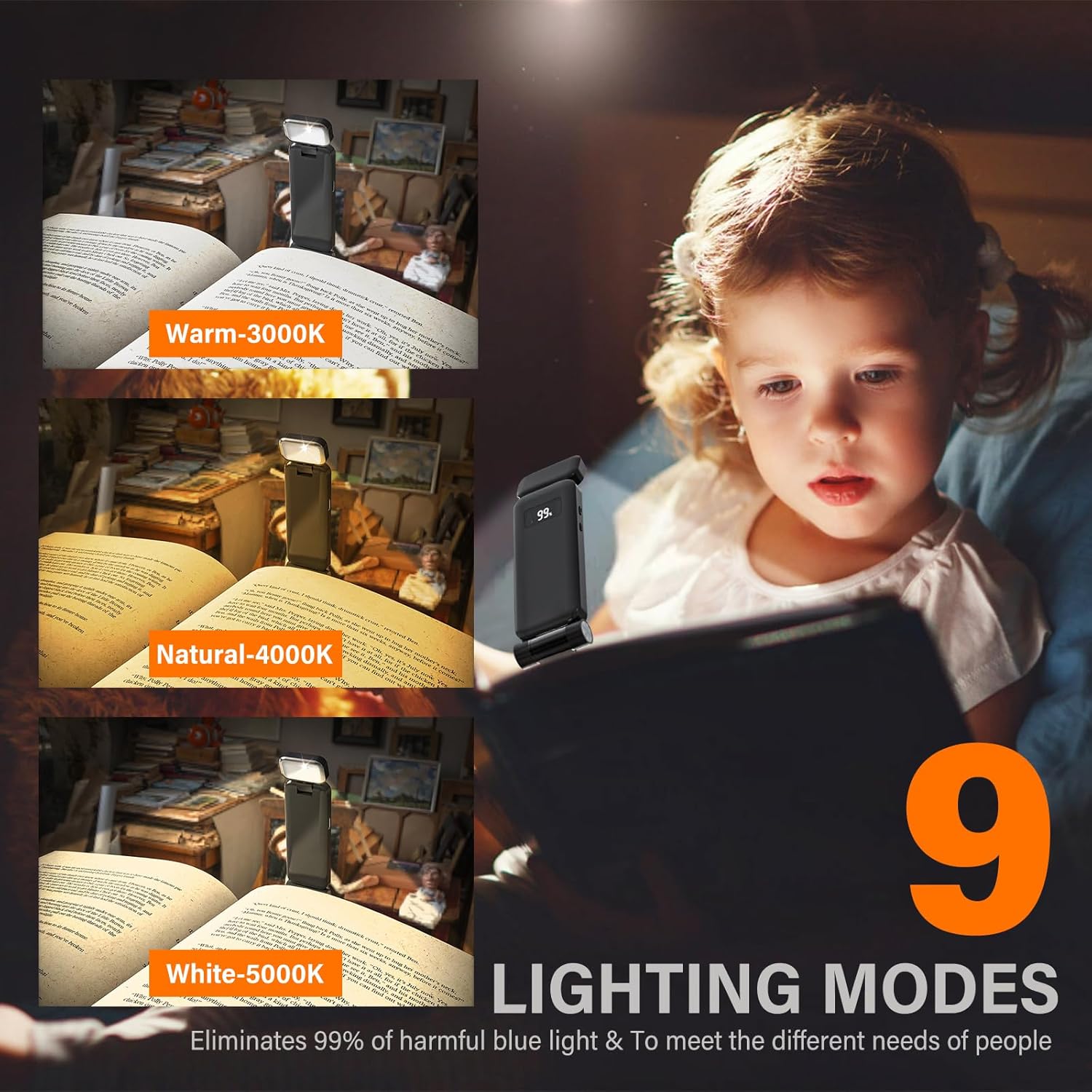 Lampara led portatil para libro