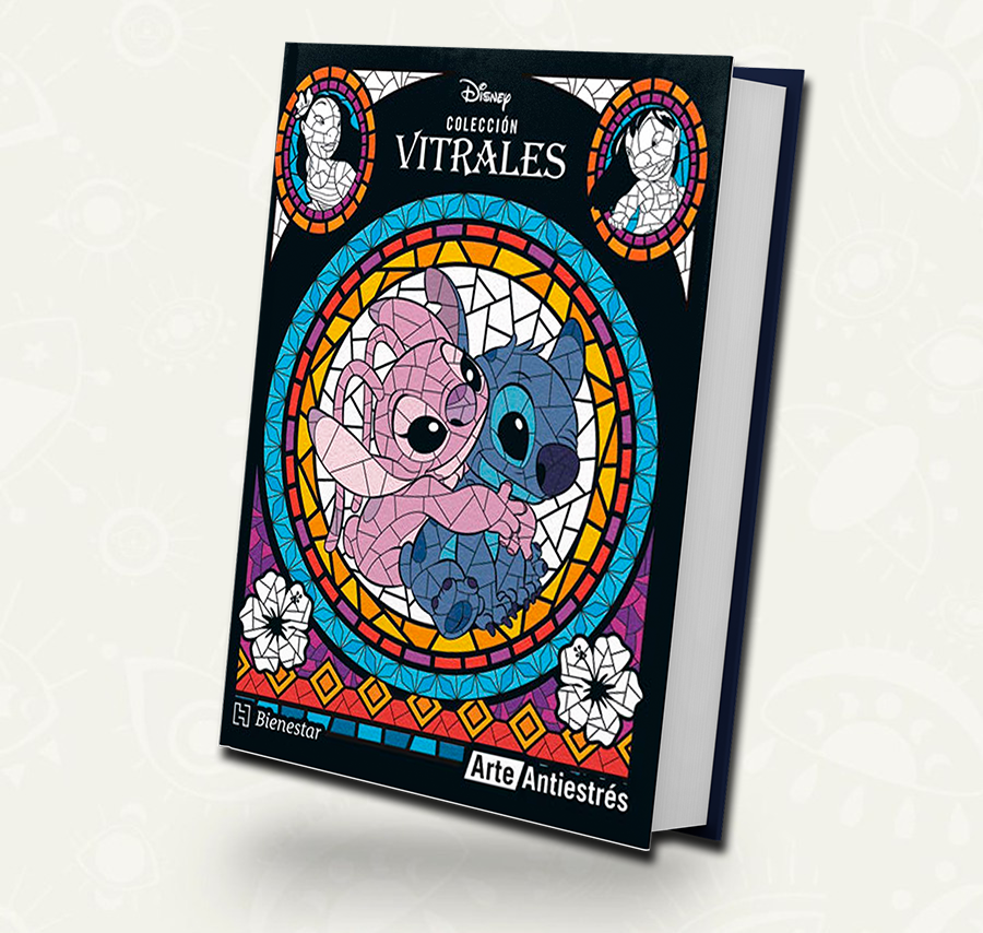 Libro Colorear Vitrales Stitch Arte antiestres
