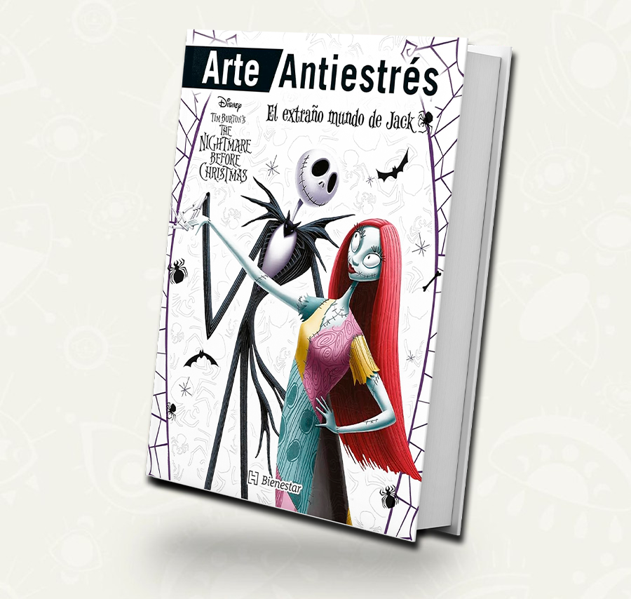 Libro colorear el extraño mundo de jack arte antiestres