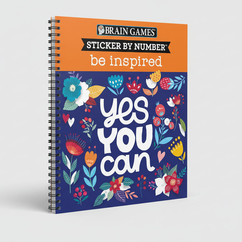 Brain Games - Sticker by Number: Be Inspired - 2 Books in 1