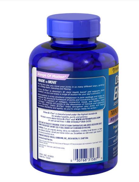 Osteo Bi-Flex 1,500 mg Glucosamina HCI - 200 tabletas / Suplemento