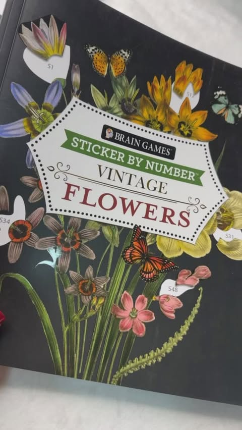 Brain Games - Sticker by Number - Vintage: Flowers