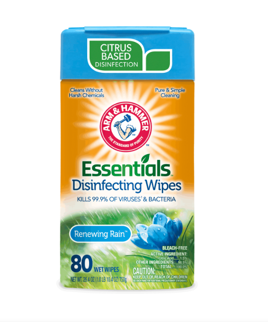 Toallas desinfectantes - Lluvia - Arm & Hammer Essentials 80 wipes