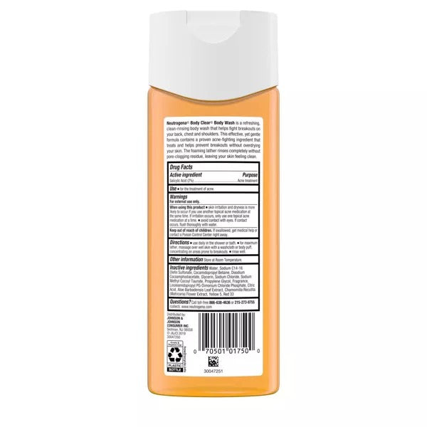 Gel Corporal Antiacne con Acido Salicilico y Glicerina – Neutrogena Body Clear (251 ml)