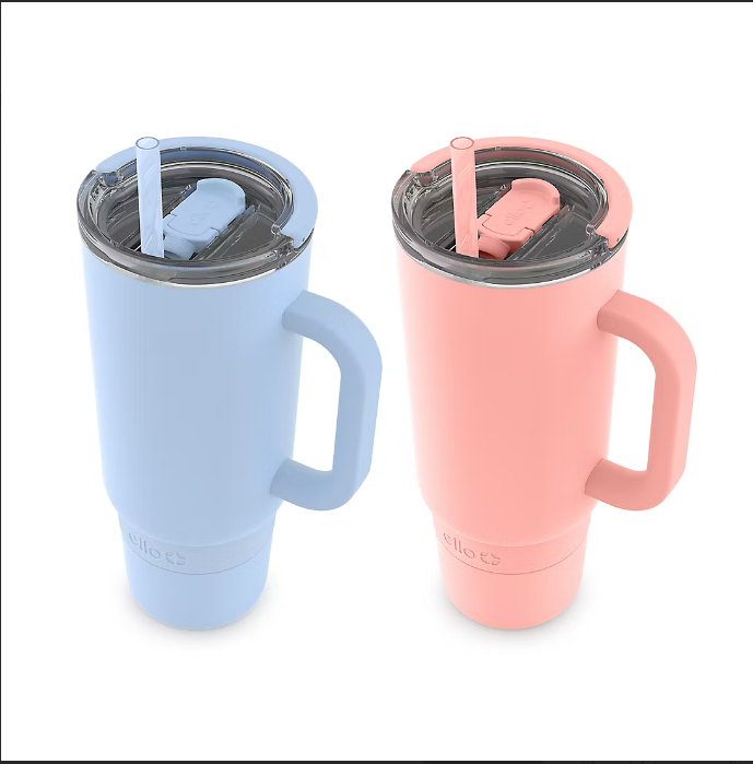 Termo Acero Inoxidable Ello – 40 oz con asa - Set de 2 - Pastel Sky