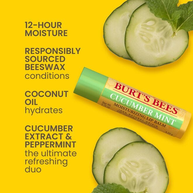 Balsamo Labial - Sabor Pepino Refrescante - Burts Bees
