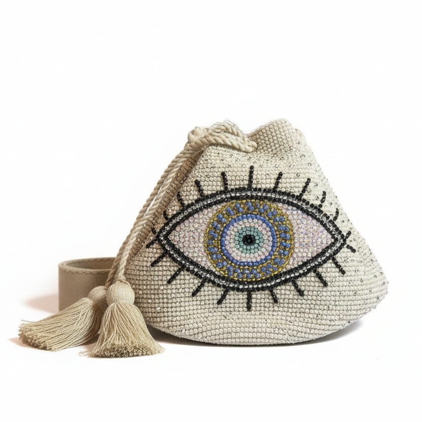 Bolso beige ojo turco | Accesorio