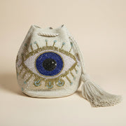 Bolso beige ojo turco dorado | Accesorio