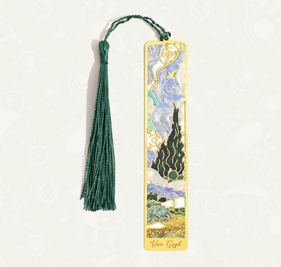 Separador Metalico - Flower Shadow Series - Campos de trigo con cipreses