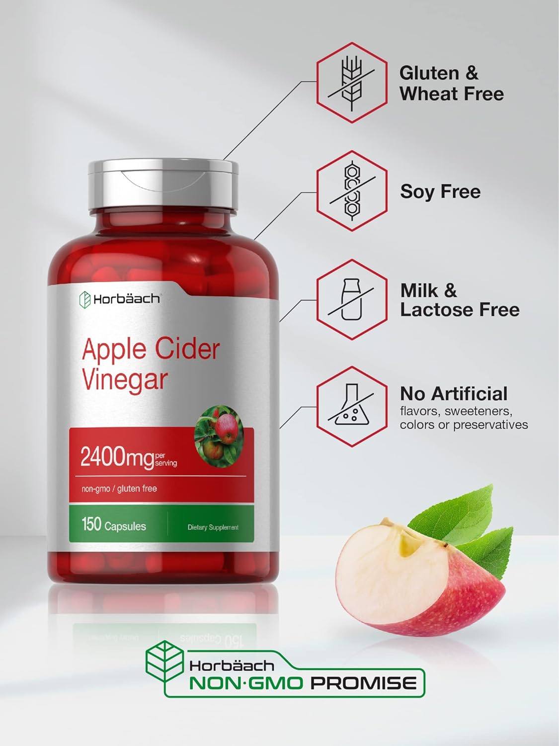 Capsulas de Vinagre de Manzana - Horbäach | 2400 mg | 150 cápsulas