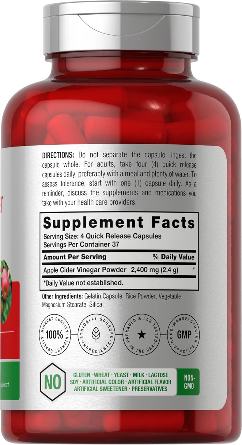 Capsulas de Vinagre de Manzana - Horbäach | 2400 mg | 150 cápsulas