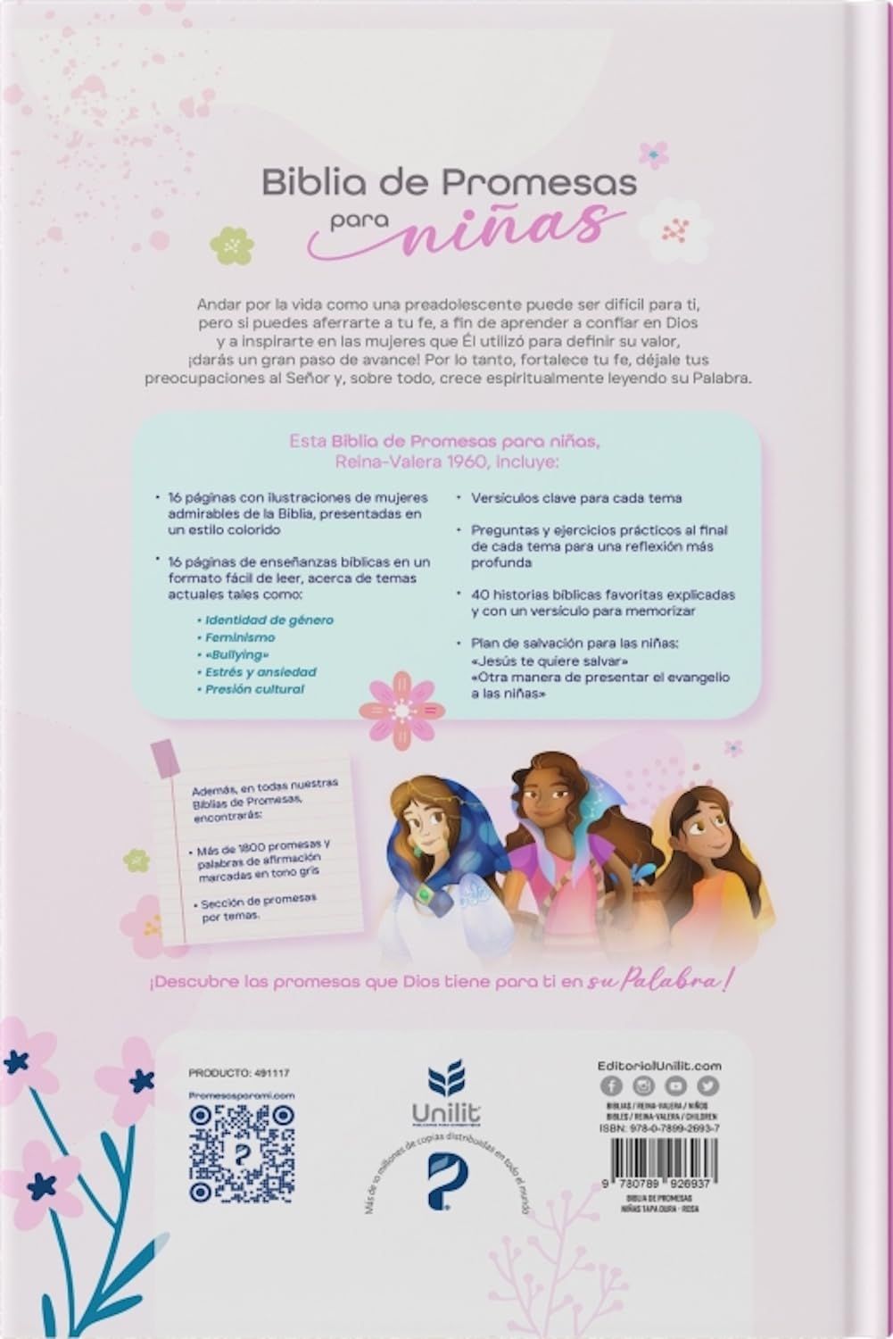 Biblia de Promesas para Niñas  Ilustrada Tapa Dura