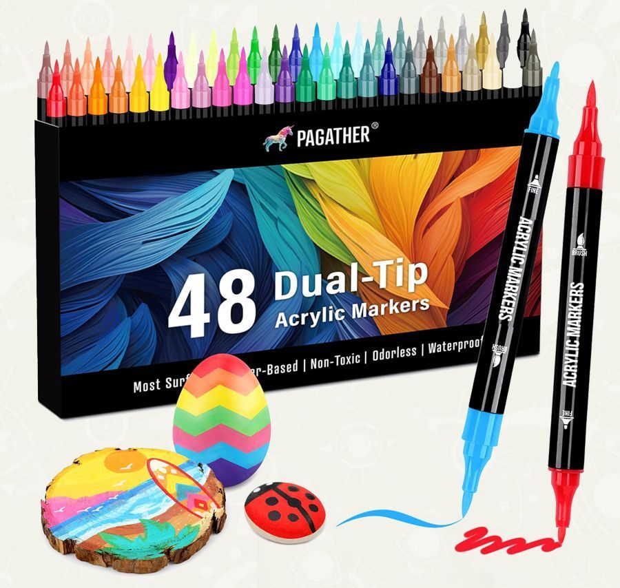 Set de 48 Marcadores Acrilicos de Colores – Doble punta