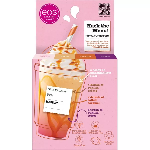 Lip Balm - Sabor Nilla Milkshake - eos (Pack de 4) | 0.56 oz