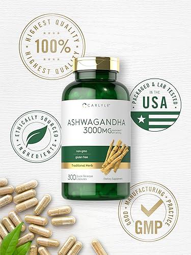Ashwaganda 3000mg - Carlyle | 300 capsulas | Suplemento