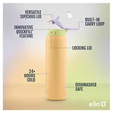 Termo Ello - Pop & Fill 650 ml (22 oz) - Celeste