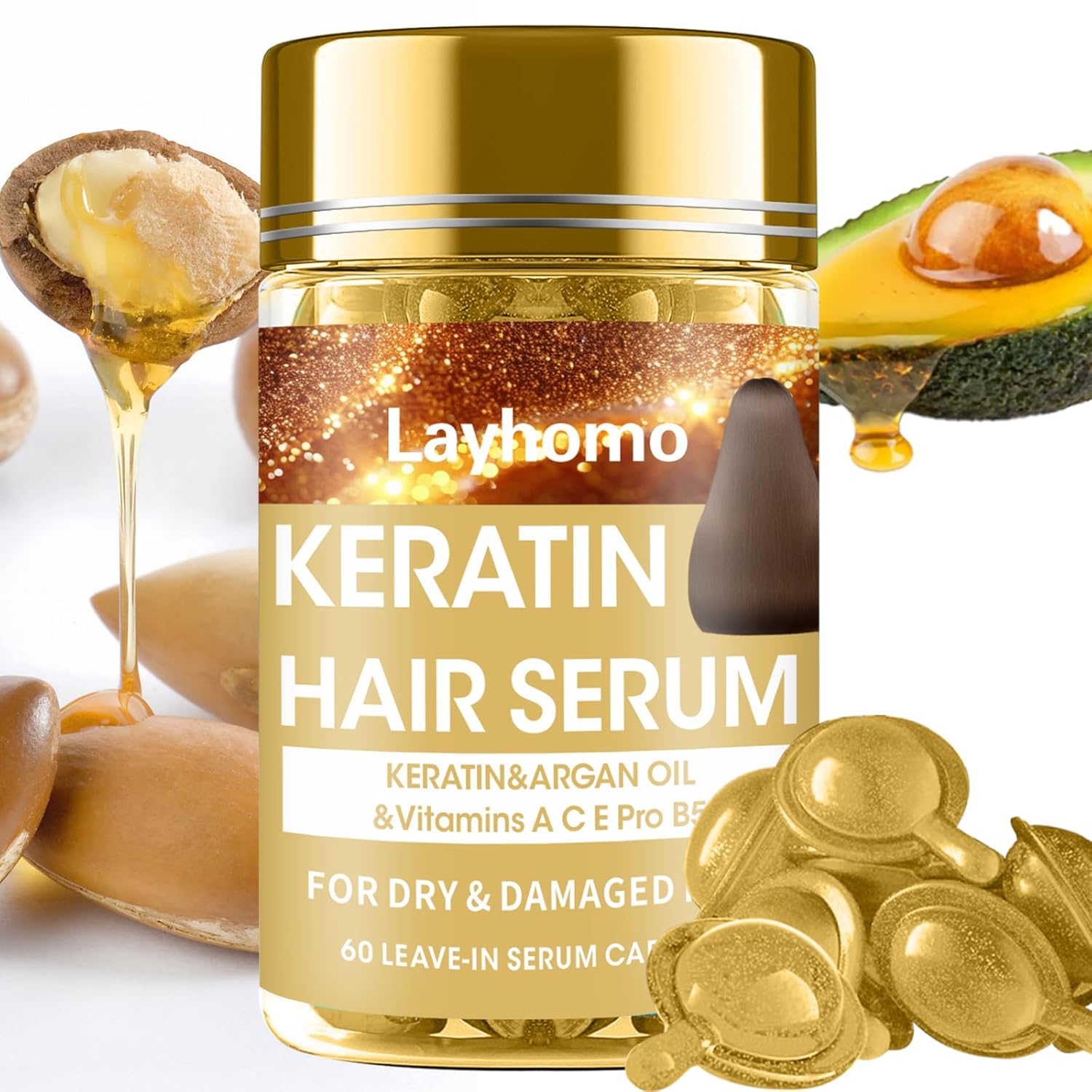 Serum de tratamiento capilar – Keratina + Aceite de Argan | 60 uds.