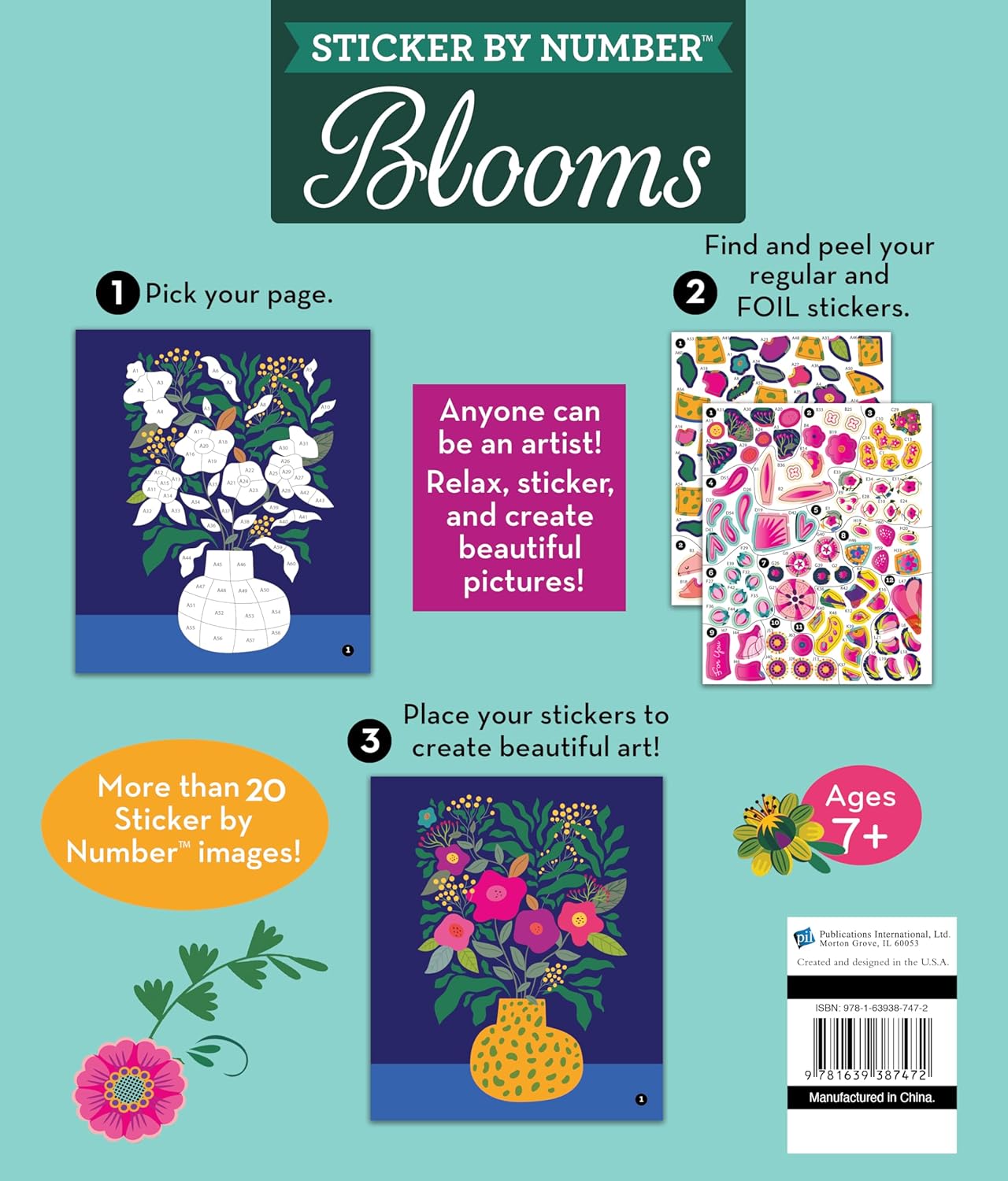 Brain Games - Sticker by Number - Blooms