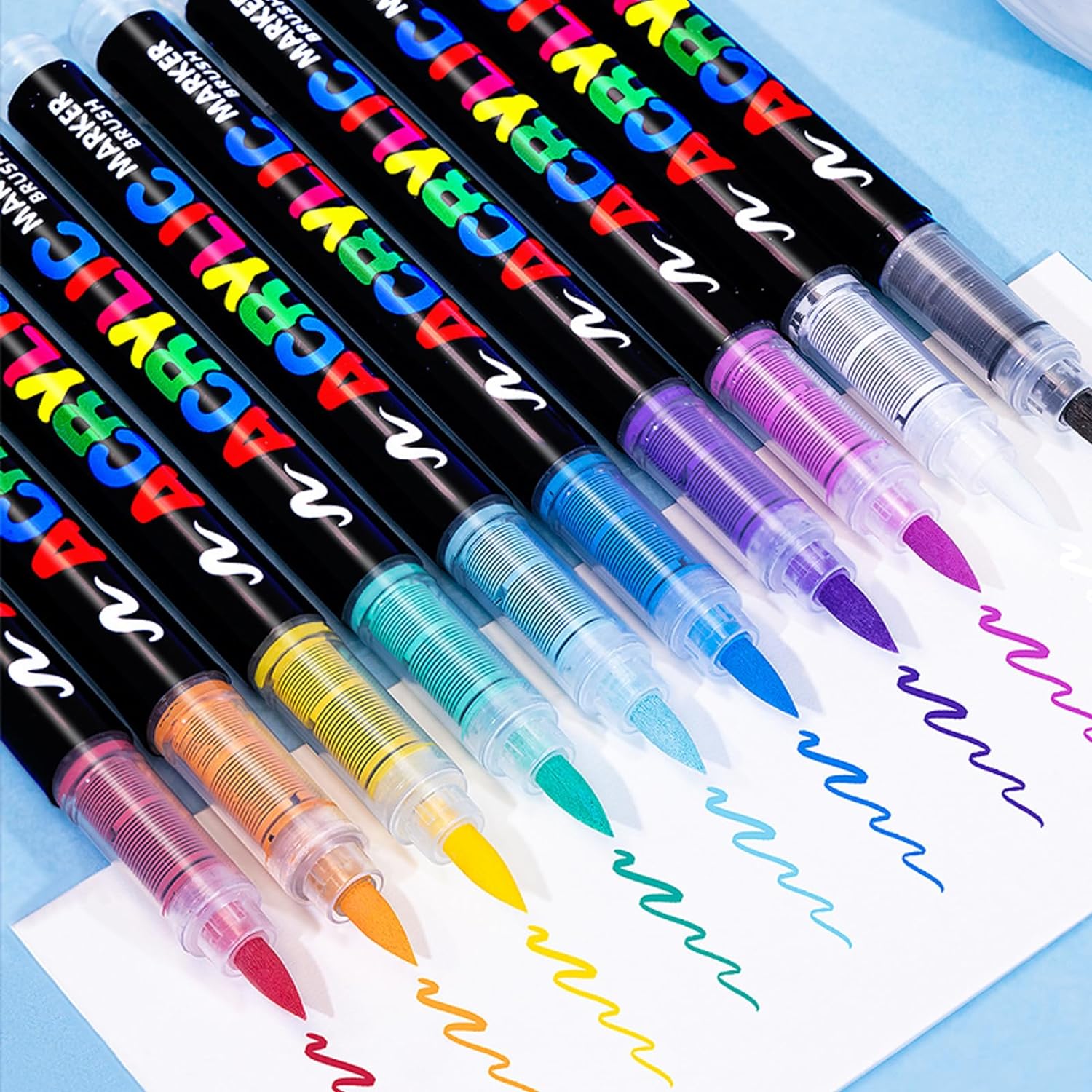Set de 36  Marcadores Acrilicos Punta Pincel – Secado Rapido | Acrylic