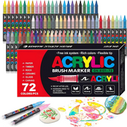 Set de 72 Marcadores Acrilicos Punta Pincel – Secado Rapido | Acrylic