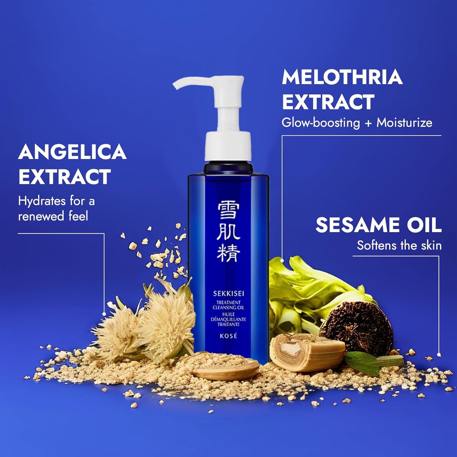 SEKKISEI Aceite limpiador de tratamiento, limpiador facial y removedor de maquillaje