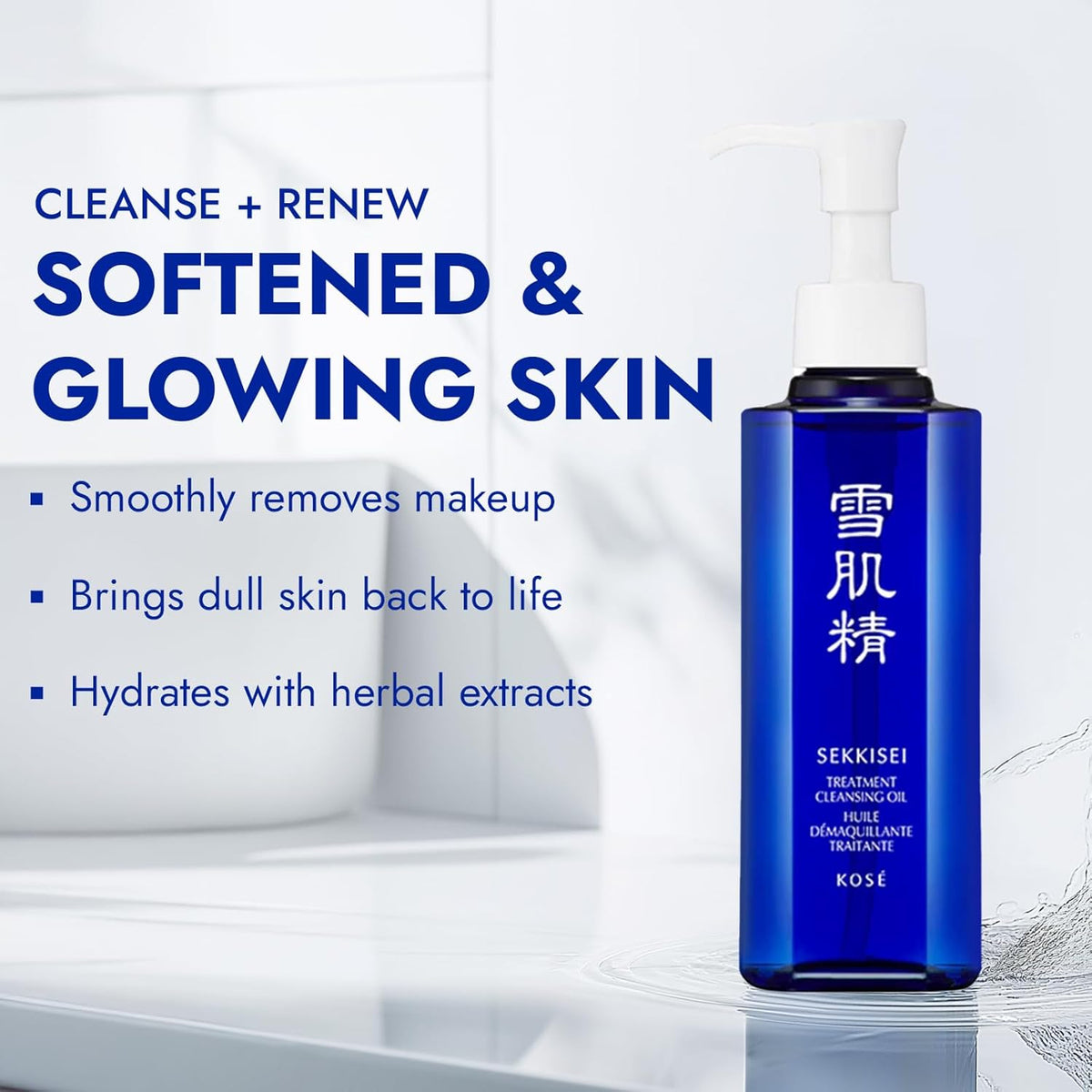 SEKKISEI Aceite limpiador de tratamiento, limpiador facial y removedor de maquillaje