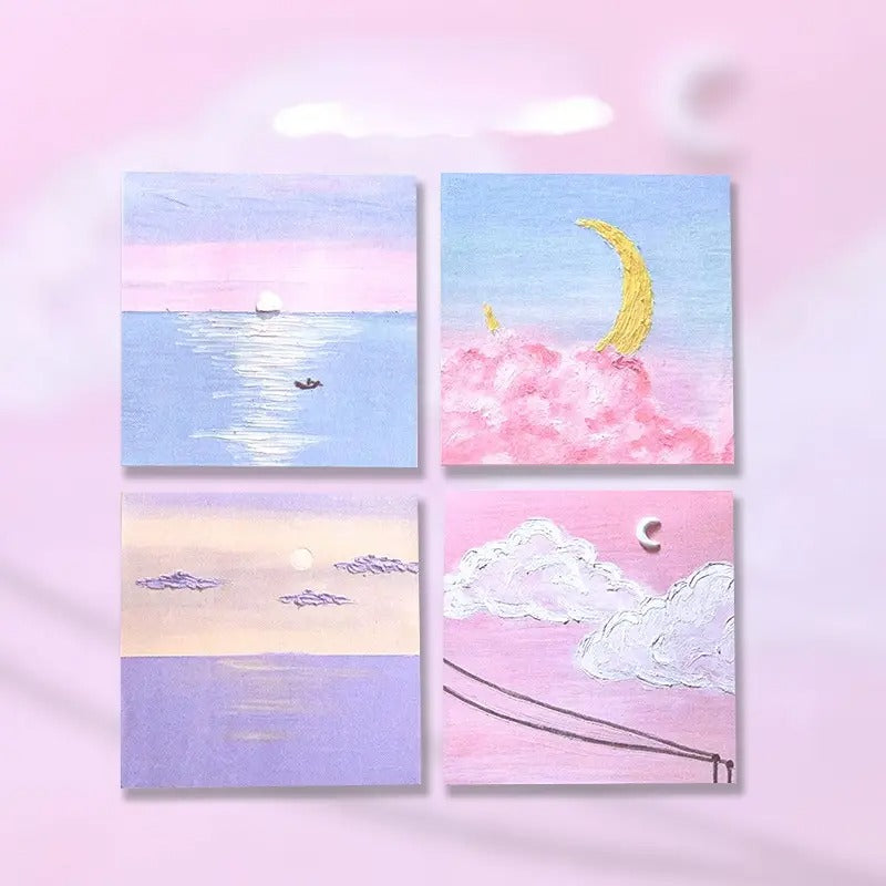 Notas adhesivas estilo pintura al oleo 3D | Set de 4 blocs