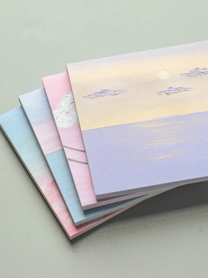 Notas adhesivas estilo pintura al oleo 3D | Set de 4 blocs