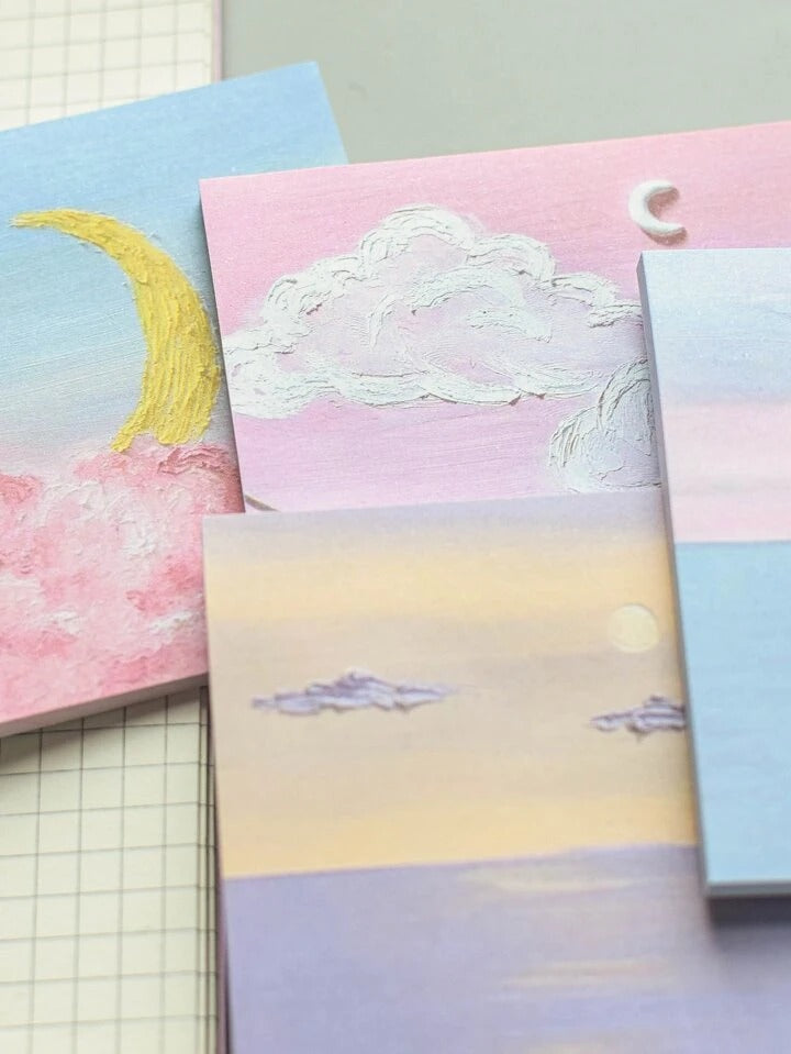 Notas adhesivas estilo pintura al oleo 3D | Set de 4 blocs