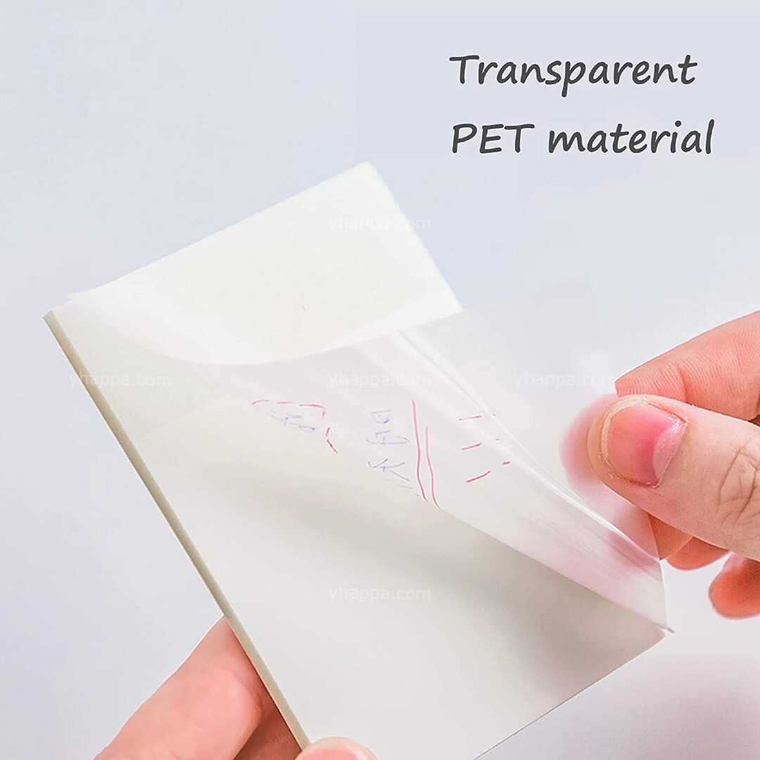 Notas adhesivas transparentes con brillos