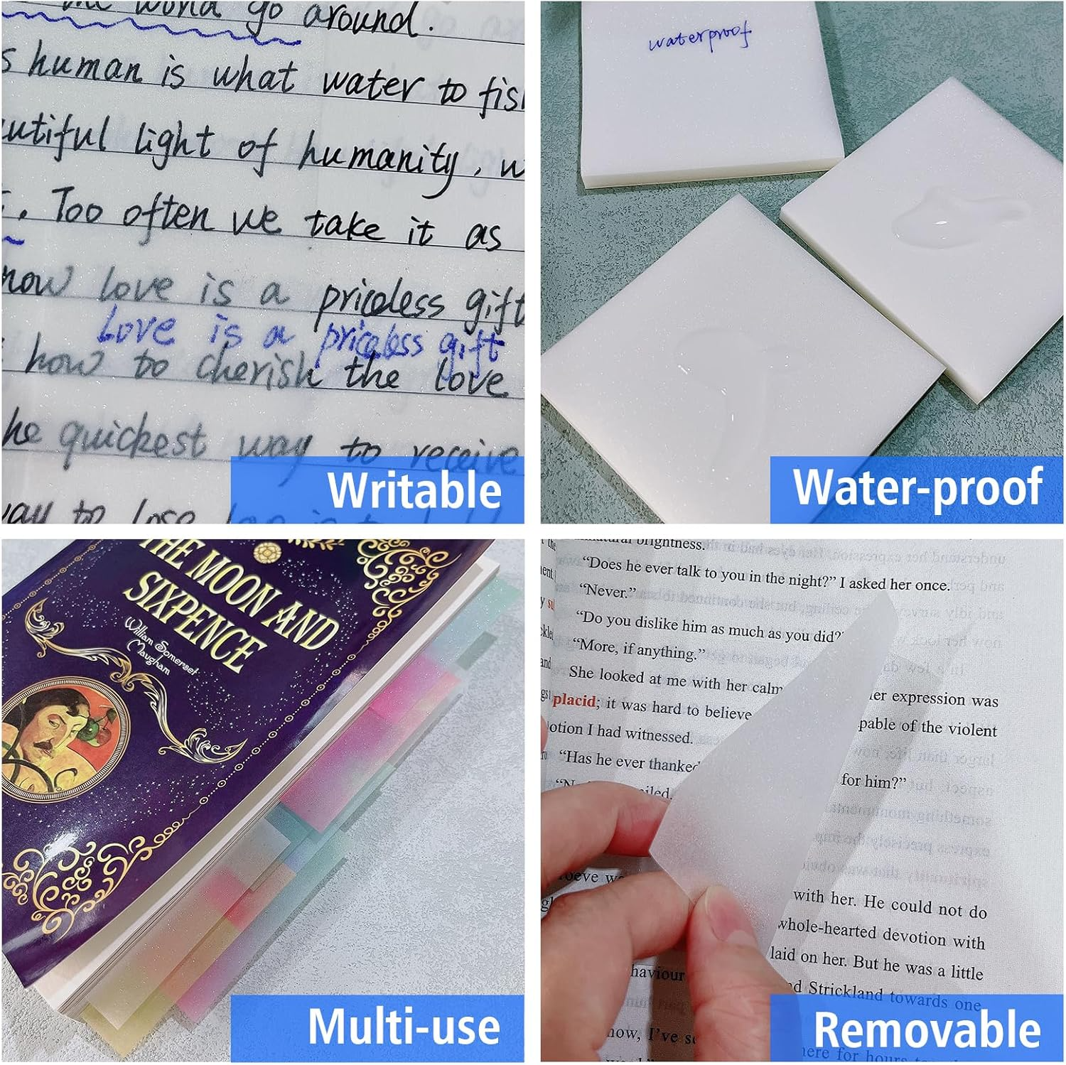 Notas adhesivas transparentes con brillos