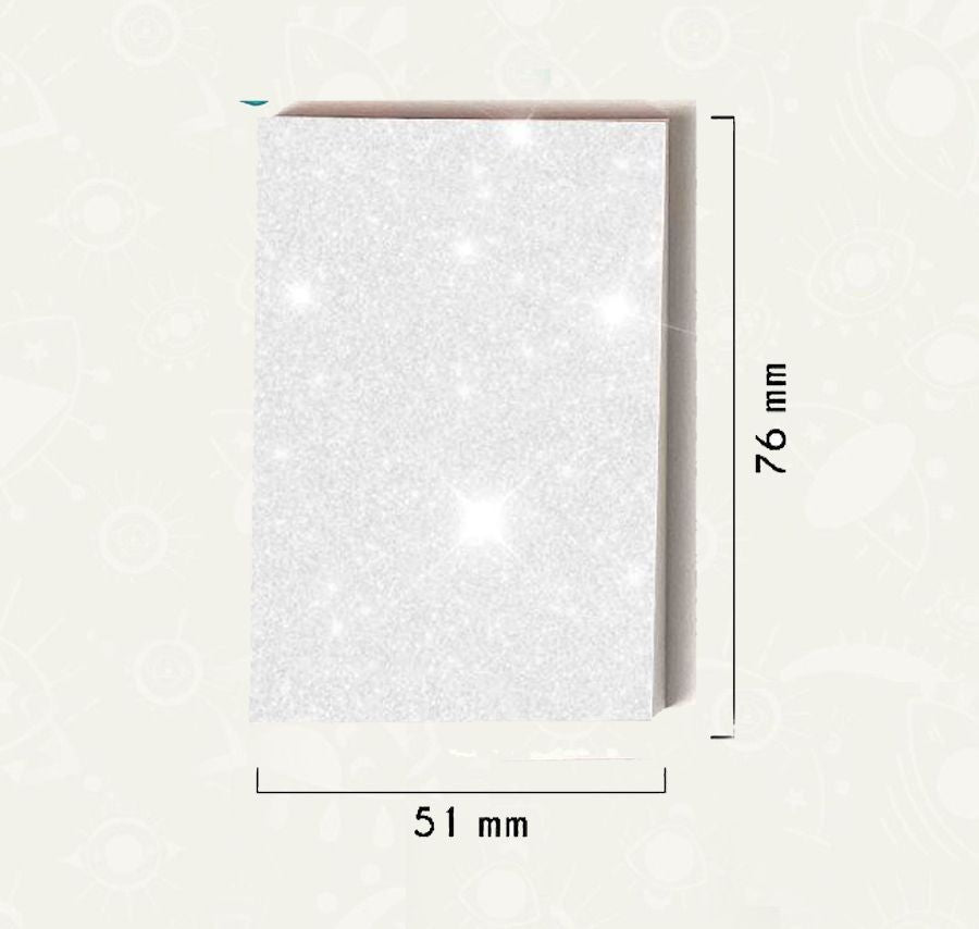 Notas adhesivas transparentes con brillos