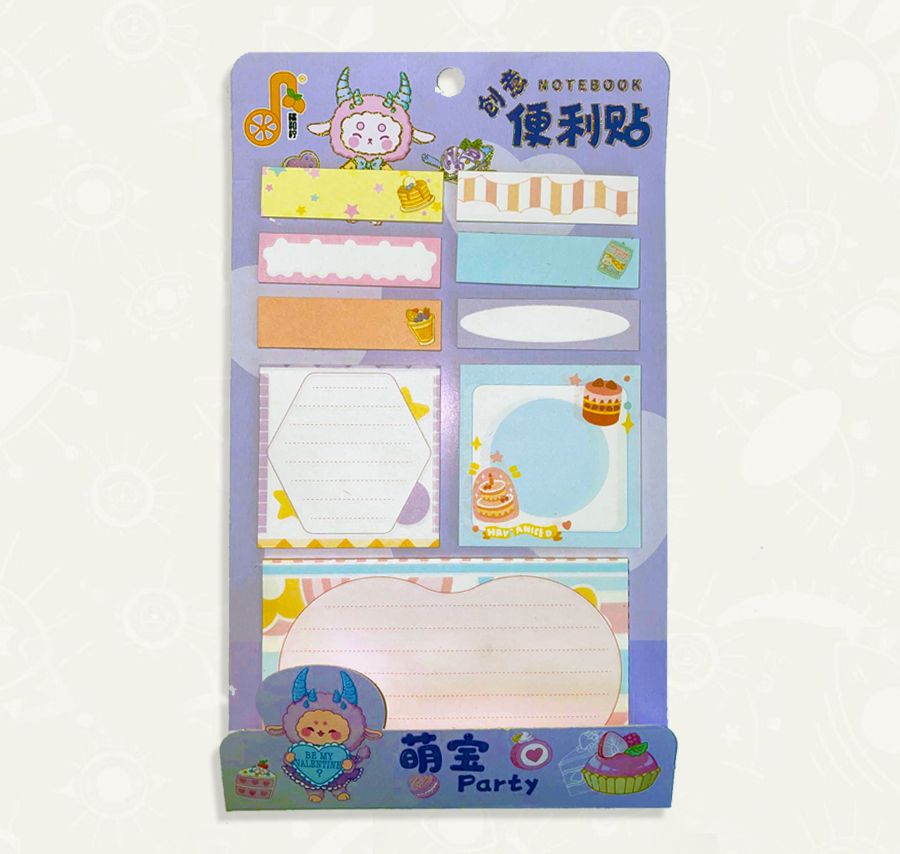 Set de Notas Adhesivas Kawai- Varios tamaños - Morado