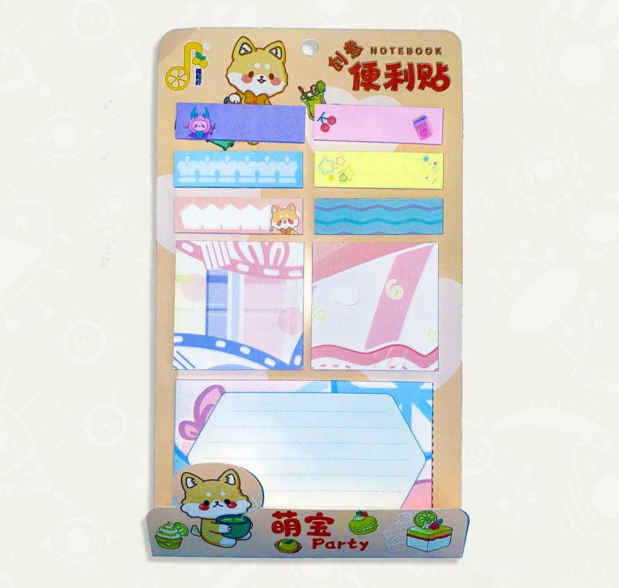 Set de Notas Adhesivas Kawai- Varios tamaños - Naranja