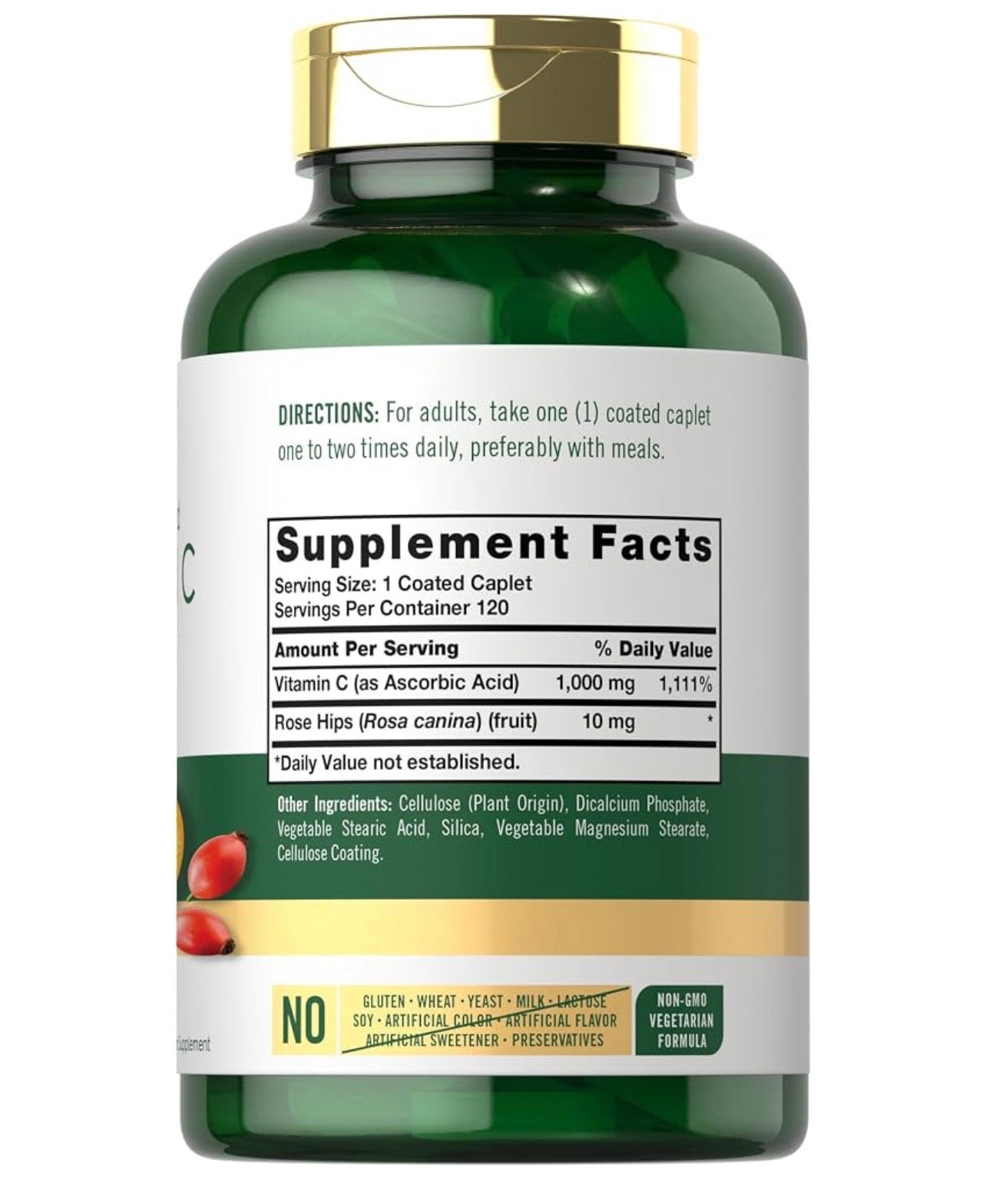 Carlyle| Vitamina C 1000mg | Con Fruto de Rosal Silvestre | 120 Capsulas