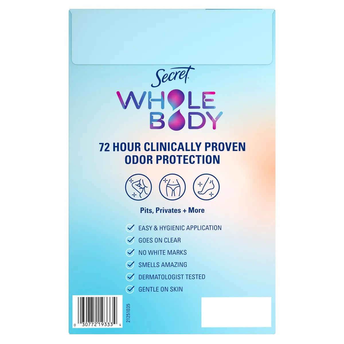Duo Desodorante Secret Whole Body Sprays, melocotón y vainilla