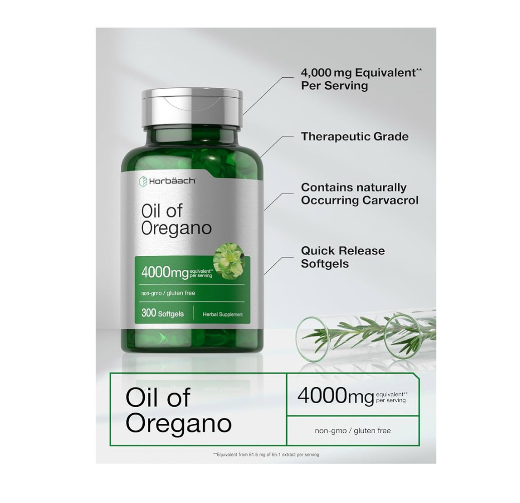 Aceite de Oregano | Horbäach | 300 cápsulas blandas - Suplemento