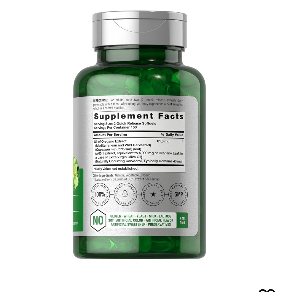 Aceite de Oregano | Horbäach | 300 cápsulas blandas - Suplemento