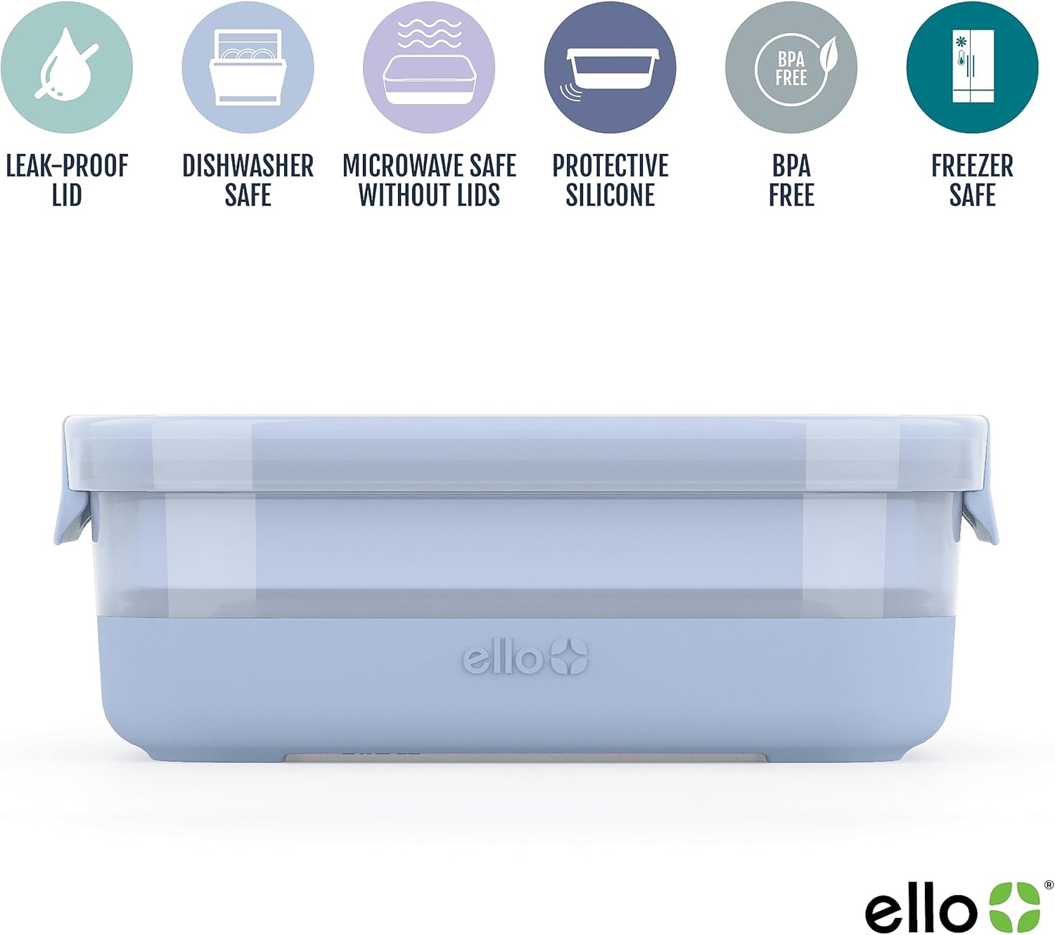 ELLO – Recipientes Plásticos para Comida 3.7 Cup con Tapas Herméticas (10 Piezas) |