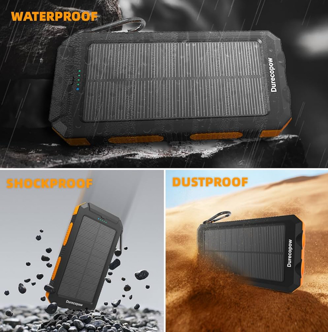 Banco de carga con panel solar - 20000 mAh