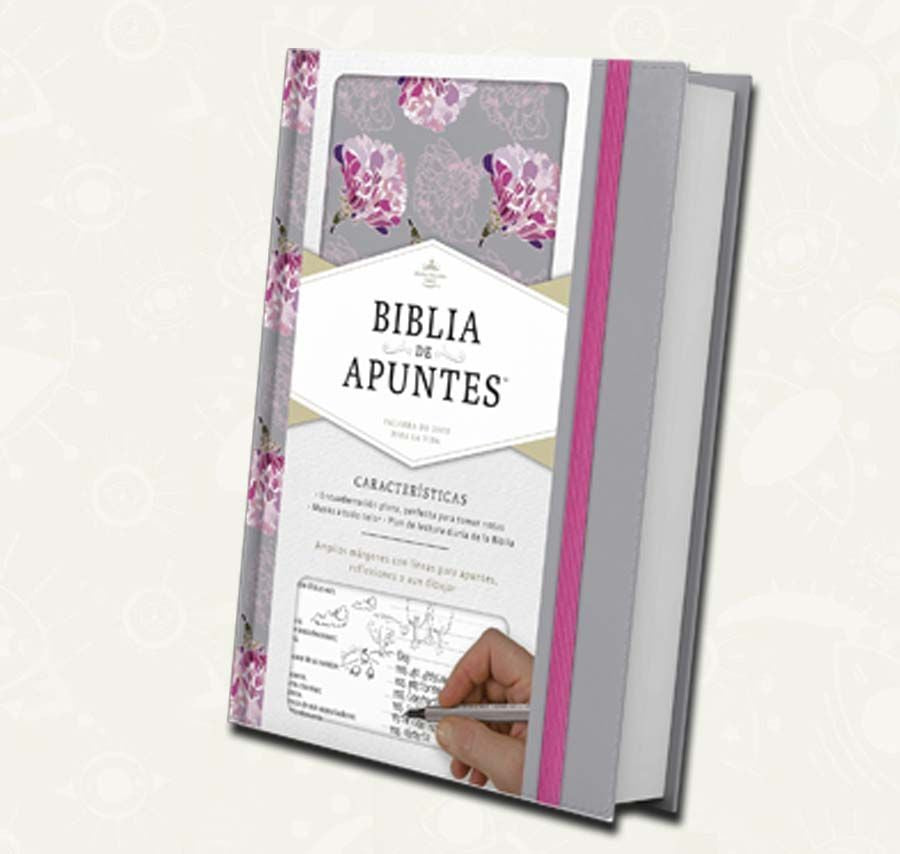 Biblia  de apuntes | gris y floreada | Reina Valera 1960