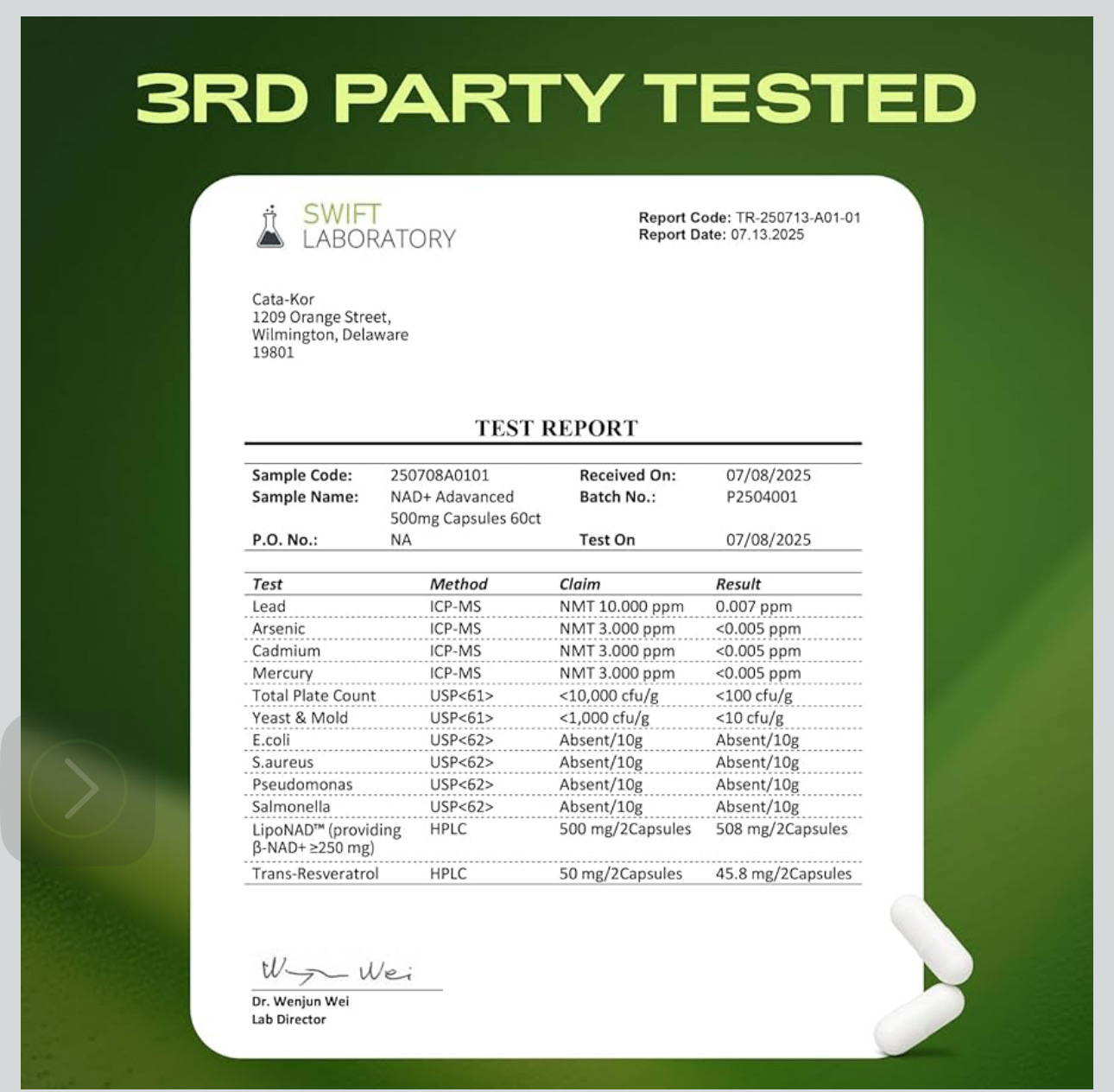 NAD + Advance / Resveratrol - Suplemento - catakor