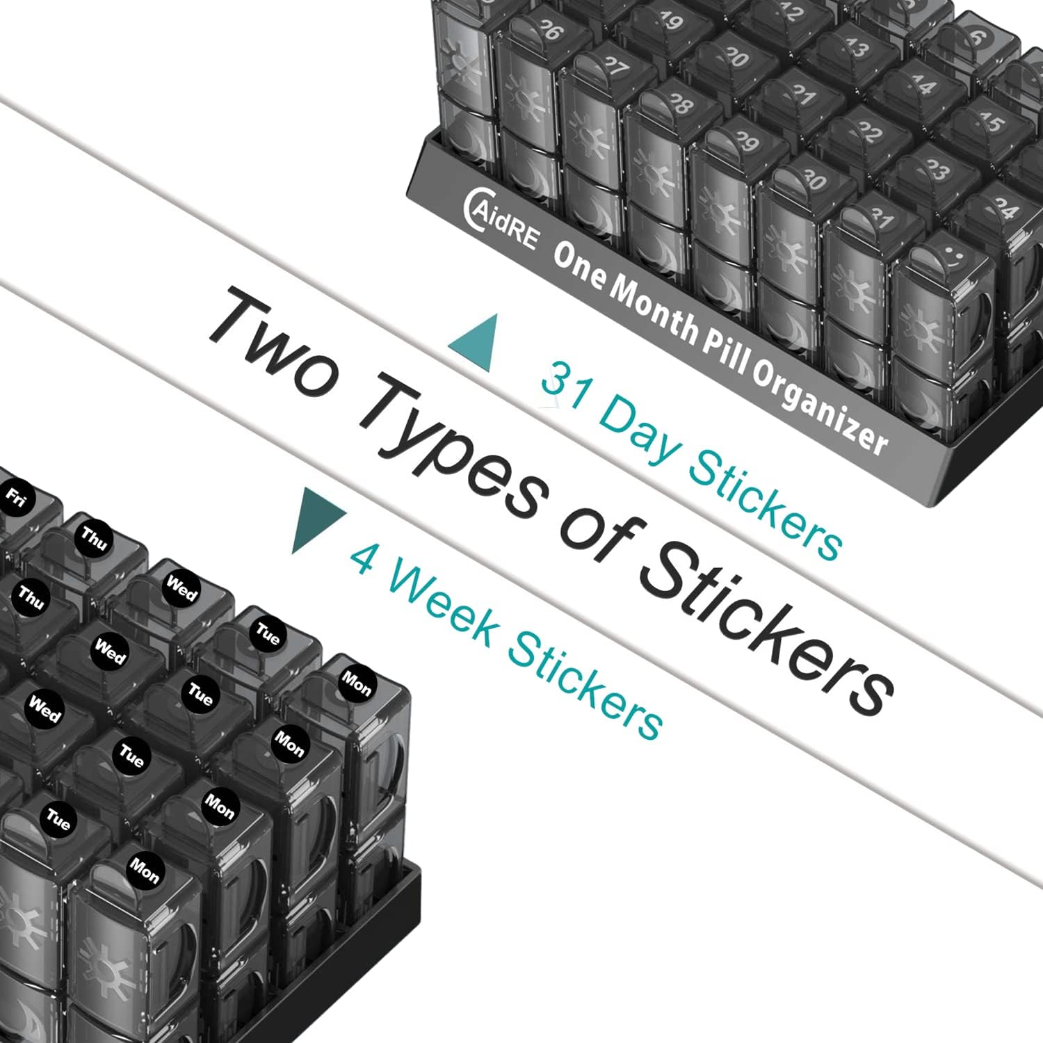 Pastillero Organizador Mensual | CAidRE  (AM/PM) | Negro