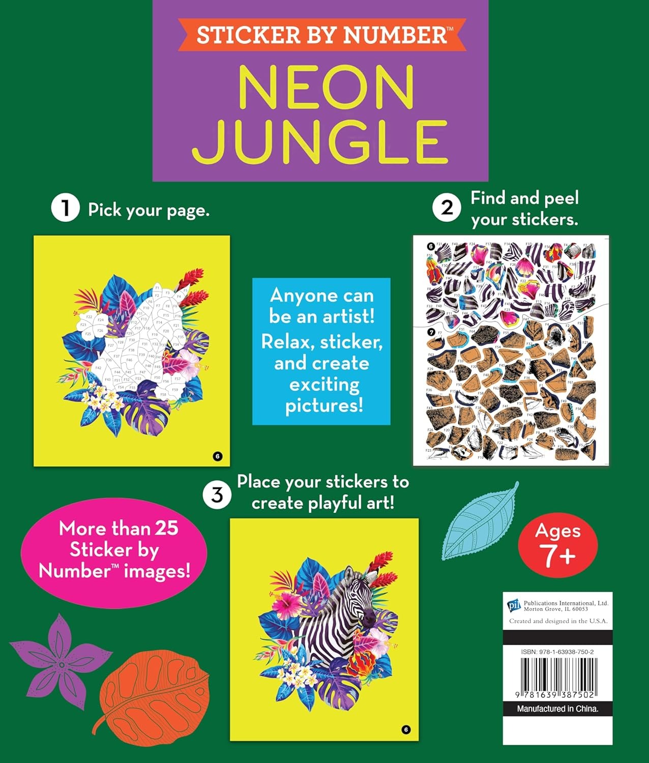 Brain Games - Sticker by number - Neon Jungle