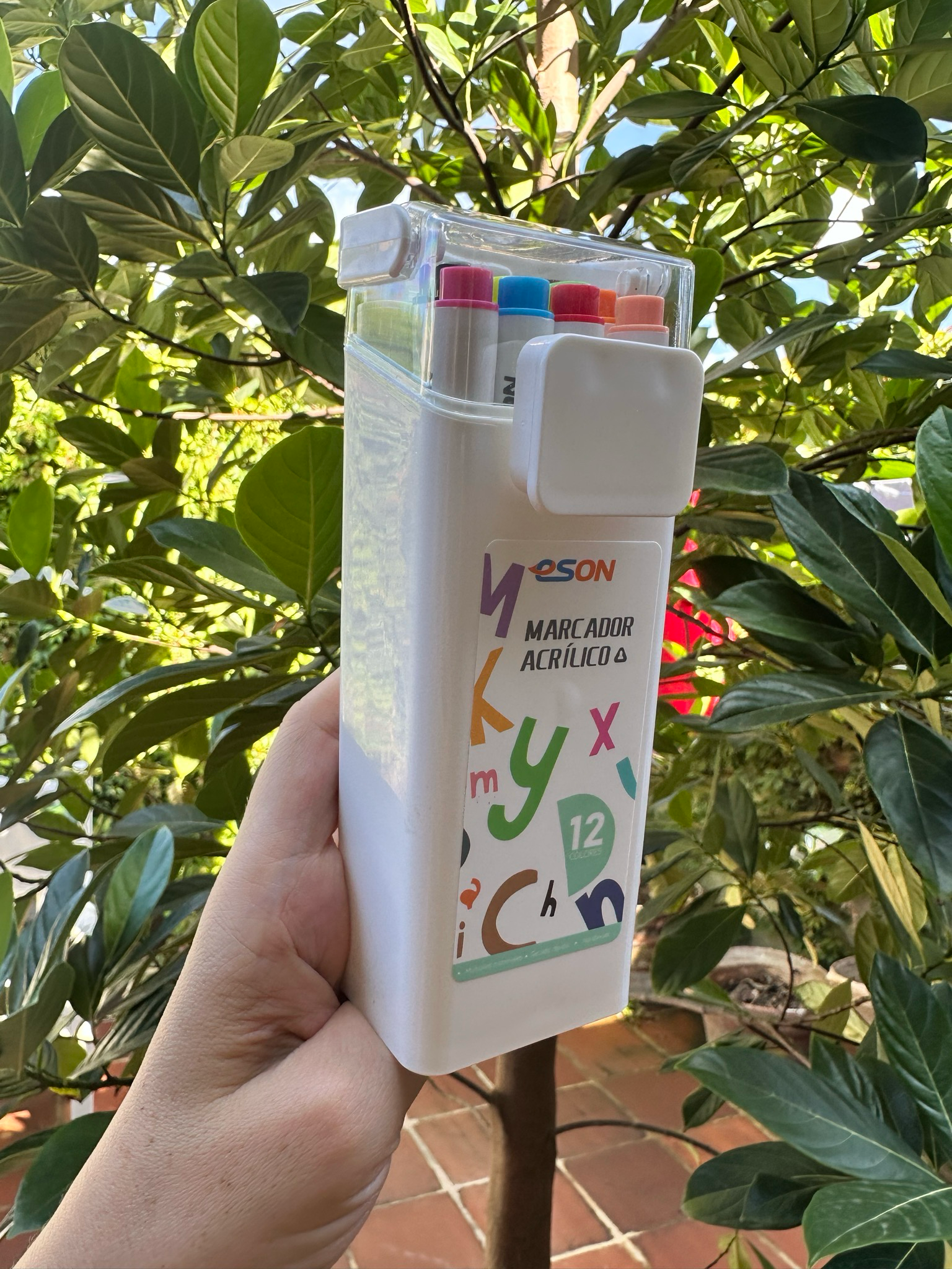 Marcadores acrílicos punta fina - 12 unidades