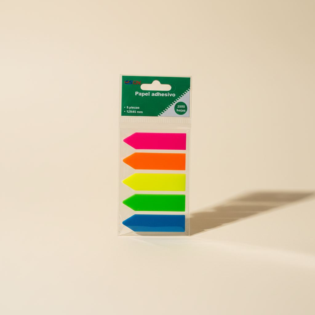Notas adhesivas transparentes - 5 colores