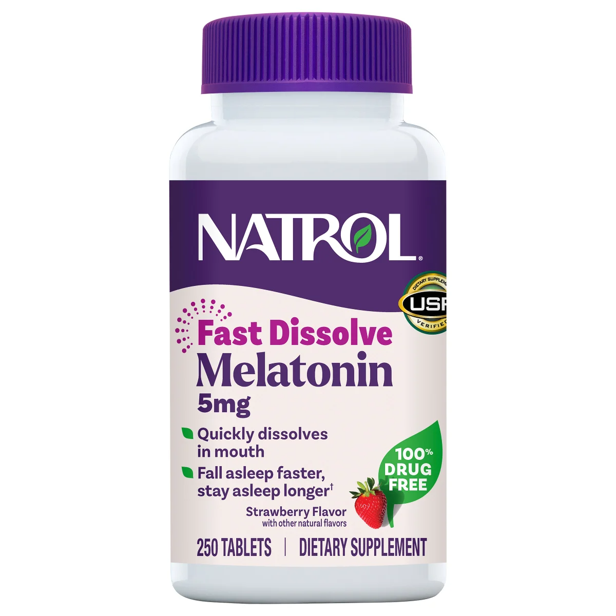 Melatonina 5 mg | Natrol | 250 tabletas de disolucion rapida / EUA